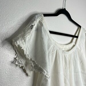 Volcom Stone Row white gauze open back blouse S